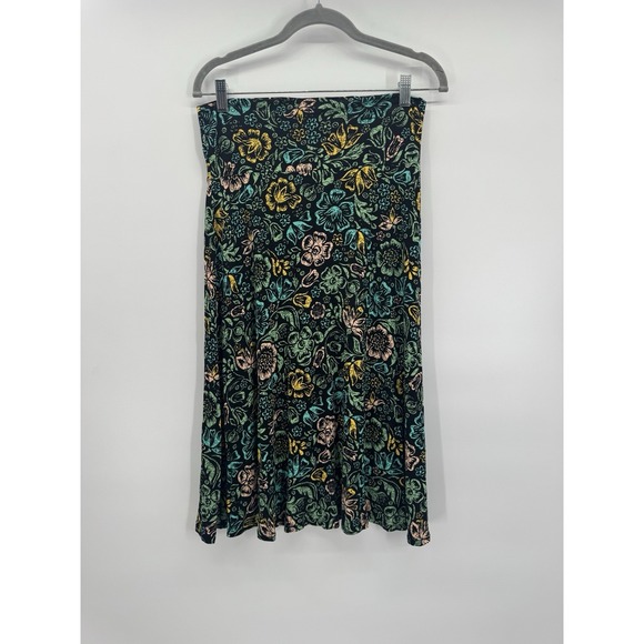 LuLaRoe Dresses & Skirts - Whimsigoth Fairy Grunge Lularoe Azure Skirt Medium Hi Low Stretch Dark Floral